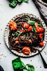 Squid Ink Pasta with Shrimp